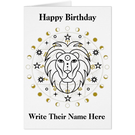 Leo Astrology Birthday Kaart 23-8 augustus 22 (Voorkant)