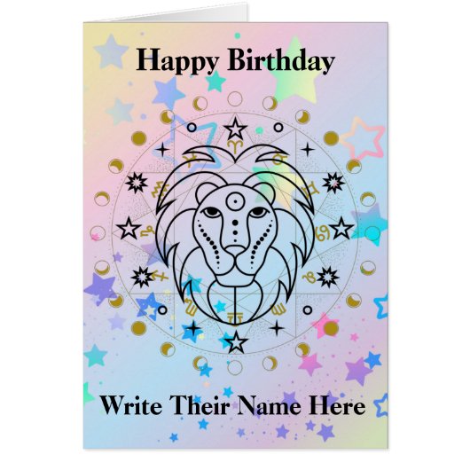 Leo Astrology Birthday Kaart 23-8 augustus 22 (Voorkant)
