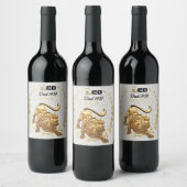 Leo Astrology Dad Wine Label Wijn Etiket (Flessen)
