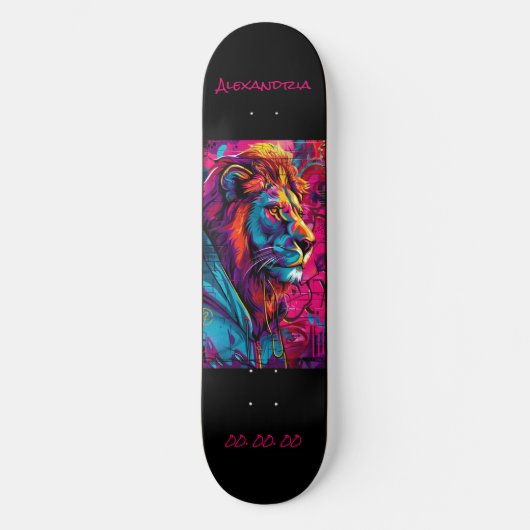 Leo Astrology Grafitti Gepersonaliseerd Skateboard (Voorkant)