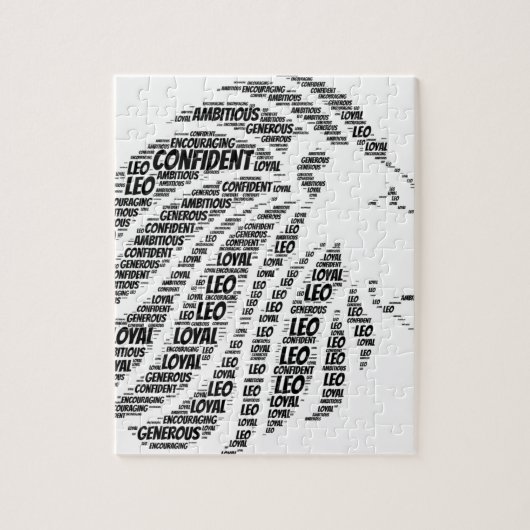 Leo Astrology Zodiac Sign Word Cloud Legpuzzel (Verticaal)