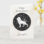 Leo Astrology Zodiac Star Sign Horoscope Marble Kaart (Gele Bloem)