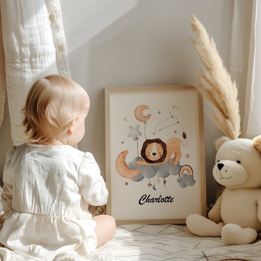Leo Baby - Uw kleine leeuw Zodiac kinderkamer Poster