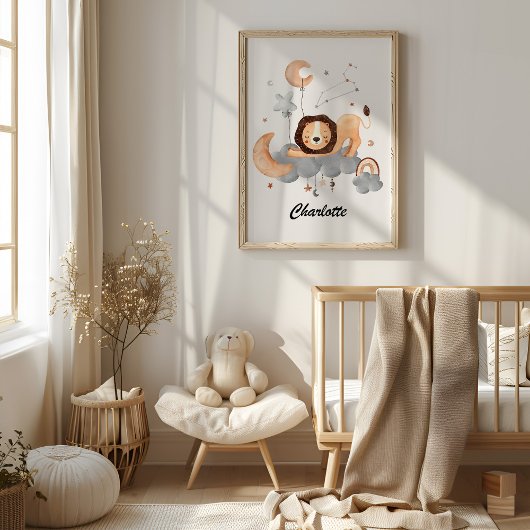 Leo Baby - Uw kleine leeuw Zodiac kinderkamer Poster