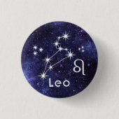 Leo Badge, Zodiac Horoscope Badge Ronde Button 3,2 Cm (Voorkant)