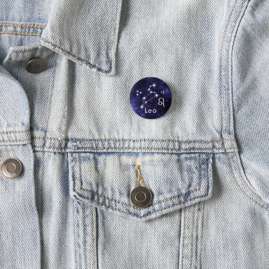 Leo Badge, Zodiac Horoscope Badge Ronde Button 3,2 Cm (In situ)