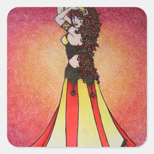 Leo Belly Dancer Vierkante Sticker (Voorkant)