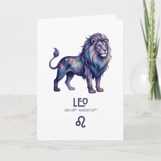 Leo Birthday Card Feestdagen Kaart (Voorkant)