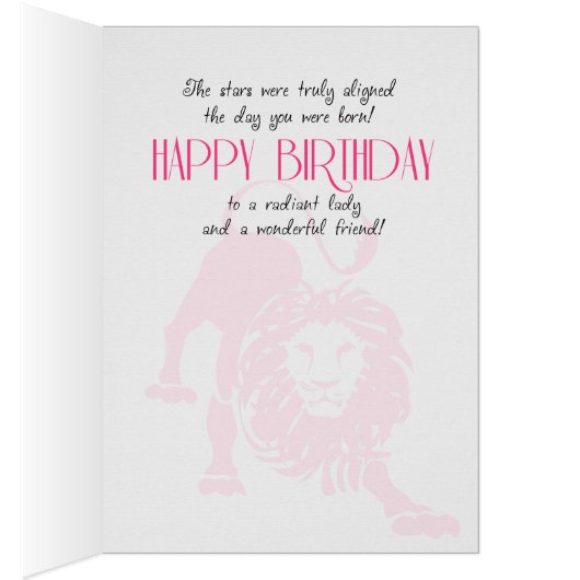 Leo Birthday Hare Pink 23 juli en 21 augustus (Binnen (Rechts))