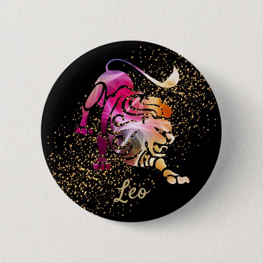 Leo - Birthday-teken Ronde Button 5,7 Cm (Voorkant)
