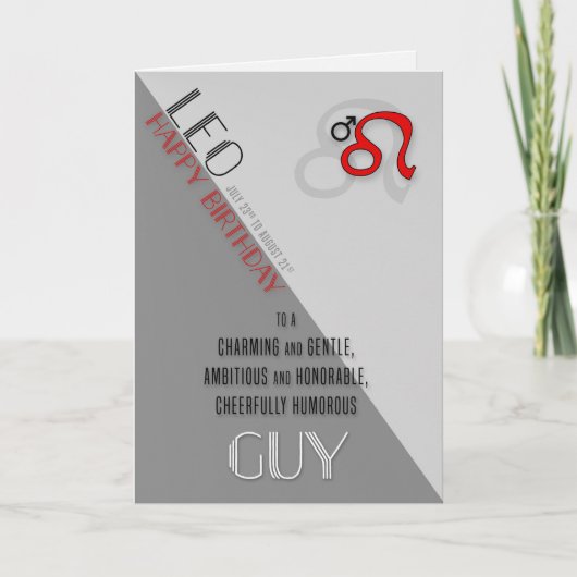 Leo Birthday voor hem 23 tot 21 augustus Kaart (Voorkant)