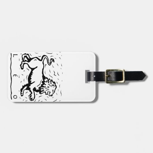 Leo Birthday Year Astrological Zodiac Sign Bagagelabel (Voorkant horizontaal)