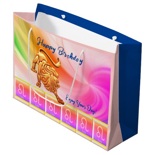 Leo - Birthday Zodiac Groot Cadeauzakje (Voorkant Gekanteld)