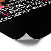 Leo Black Queen Ik heb 3 zides April Girl Birthday Poster (Hoek)