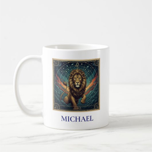 Leo Blue Celestial Zodiac Koffiemok (Links)