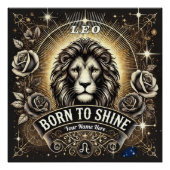 Leo "Born to Shine" Glanzend Poster (Voorkant)