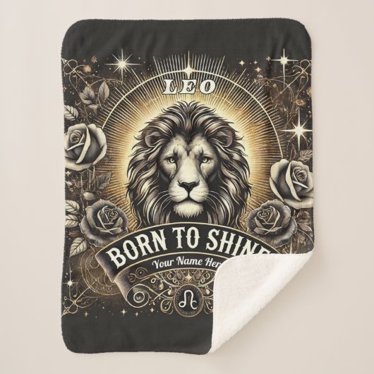 Leo "Born to Shine" Sherpa Blanket Sherpa Deken (Voorkant)