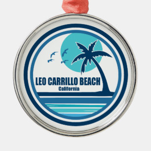 Leo Carrillo Beach Californië Palmboom Vogels Metalen Ornament