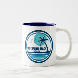 Leo Carrillo Beach Californië Palmboom Vogels Tweekleurige Koffiemok
