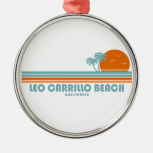 Leo Carrillo Beach Californië Zon Palmbomen Metalen Ornament