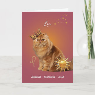 Leo Cat Birthday Card Kaart