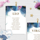 Leo Celestial Seating Plan Card met gastnaam