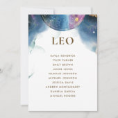 Leo Celestial Seating Plan Card met gastnaam (Voorkant)