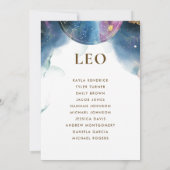 Leo Celestial Seating Plan Card met gastnaam (Achterkant)
