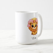 Leo Celestial Zodiac Mok - Roze Leeuw Kunst (Voorkant rechts)