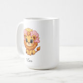 Leo Celestial Zodiac Mok - Roze Leeuw Kunst (Voorkant links)