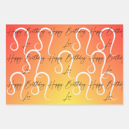 Leo Colorstrology Verjaardag Inpakpapier Vel (Voorkant 2)