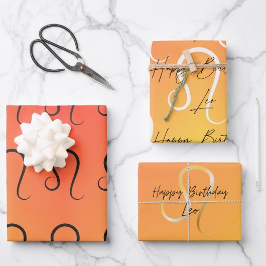 Leo Colorstrology Verjaardag Inpakpapier Vel (Voorkant)