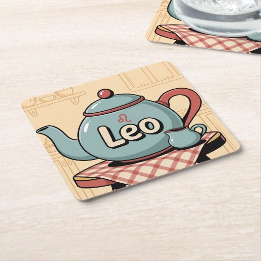 Leo Comic Theepot Onderzetter Set (Schuin)