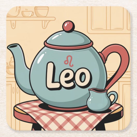 Leo Comic Theepot Onderzetter Set (Voorkant)