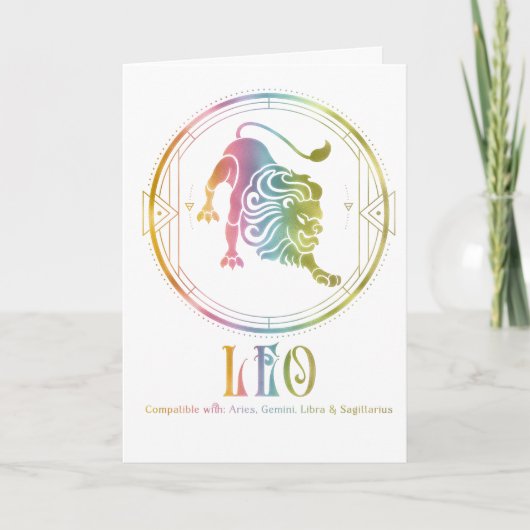 Leo Compatibiliteit Verjaardagskaart Kaart (Voorkant)