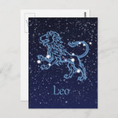 Leo Constellation and Zodiac Sign with Stars Briefkaart (Voorkant / Achterkant)