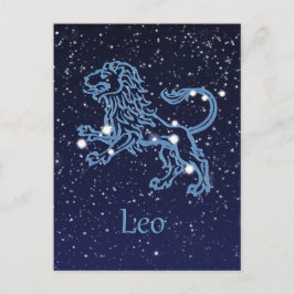 Leo Constellation and Zodiac Sign with Stars Briefkaart