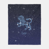Leo Constellation and Zodiac Sign with Stars Fleece Deken (Voorkant)