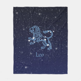 Leo Constellation and Zodiac Sign with Stars Fleece Deken