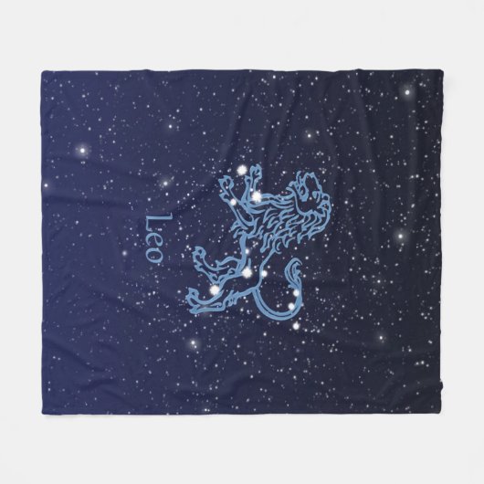 Leo Constellation and Zodiac Sign with Stars Fleece Deken (Voorkant (Horizontaal))