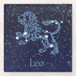 Leo Constellation and Zodiac Sign with Stars Glazen Onderzetter