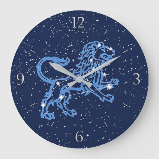 Leo Constellation and Zodiac Sign with Stars Grote Klok (Voorkant)