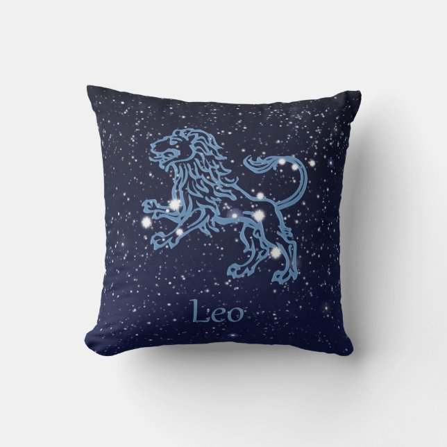 Leo Constellation and Zodiac Sign with Stars Kussen (Voorkant)