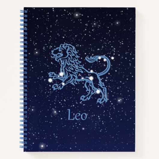 Leo Constellation and Zodiac Sign with Stars Notitieboek (Voorkant)
