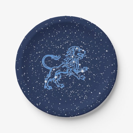Leo Constellation and Zodiac Sign with Stars Papieren Bordje (Voorkant)