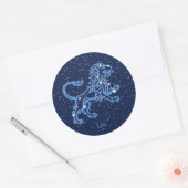 Leo Constellation and Zodiac Sign with Stars Ronde Sticker (Envelop)