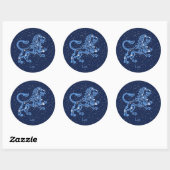 Leo Constellation and Zodiac Sign with Stars Ronde Sticker (Vel)