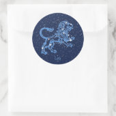 Leo Constellation and Zodiac Sign with Stars Ronde Sticker (Tas)