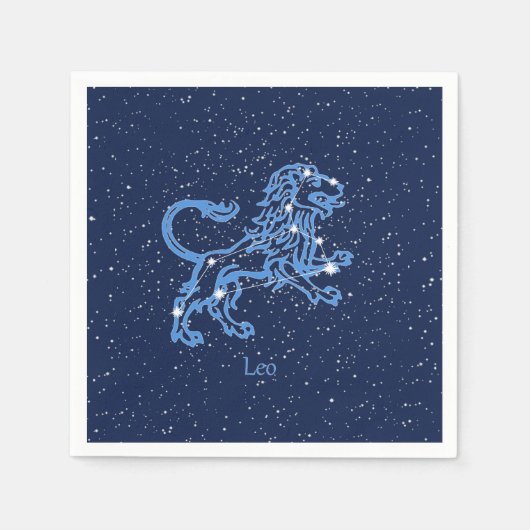 Leo Constellation and Zodiac Sign with Stars Servet (Voorkant)