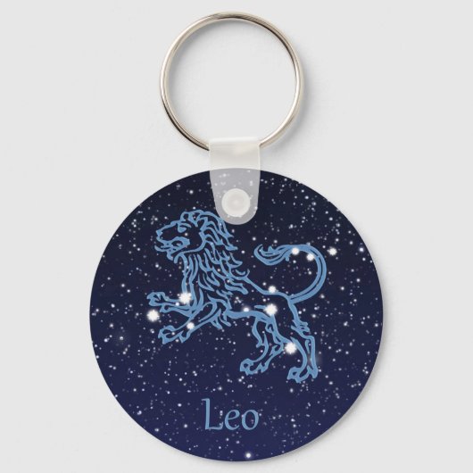 Leo Constellation and Zodiac Sign with Stars Sleutelhanger (Voorkant)